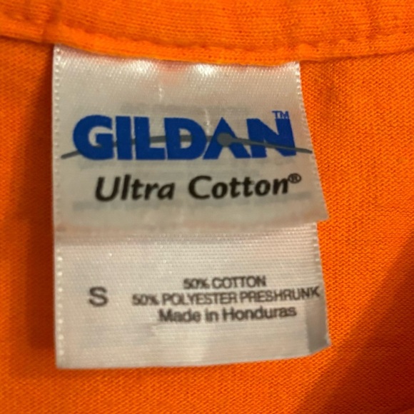 Gildan Womens Sz Small Maine Tourist Short Sleeve Orange Blue Tee Shirt Souvenir - Picture 3 of 5
